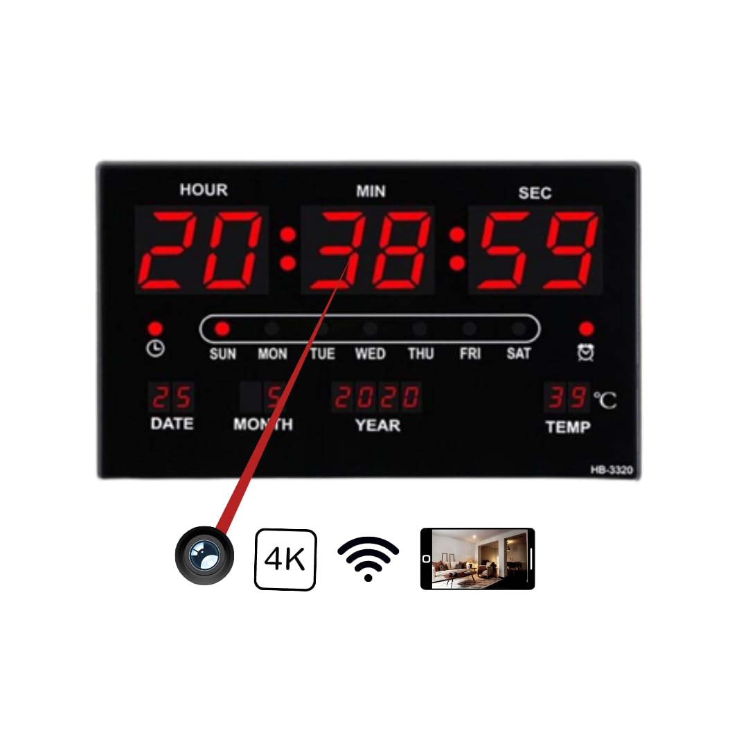 Genérico Calendario Reloj Cámara Espía 4K WiFi