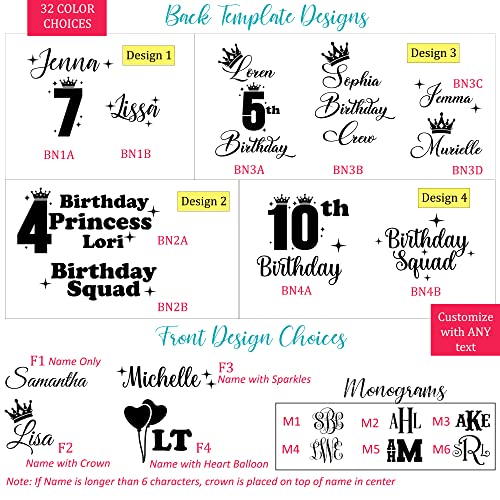 Pretty Girl Robes w Birthday Number for Birthday Girl & Squad, Personalized Girls Bathrobes with Name4