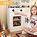 JOYLDIAS Kids Play Kitchen Set, Wooden Free Combination & Movable Pretend Toddler Kitchen Toy w/Real Sound and Light, Running Water, Oven, Washing Machine and Cookware Accessories for Age 3+ Toddlers