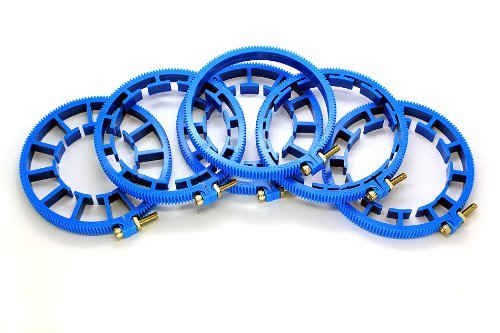 Cinematics DSLR Camera Lens Set 6 Lens Gear Ring for Follow Focus Belt 60-116mm for DSLR Pro Mod 0.8 Blue New