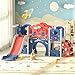 Nyeekoy 9-in-1 Castle Amusement Playground Playhouse, Indoor Outdoor Playset for Toddlers Age 1-3, Backyard Climber Play Set Slide for Kids Baby (Blue)