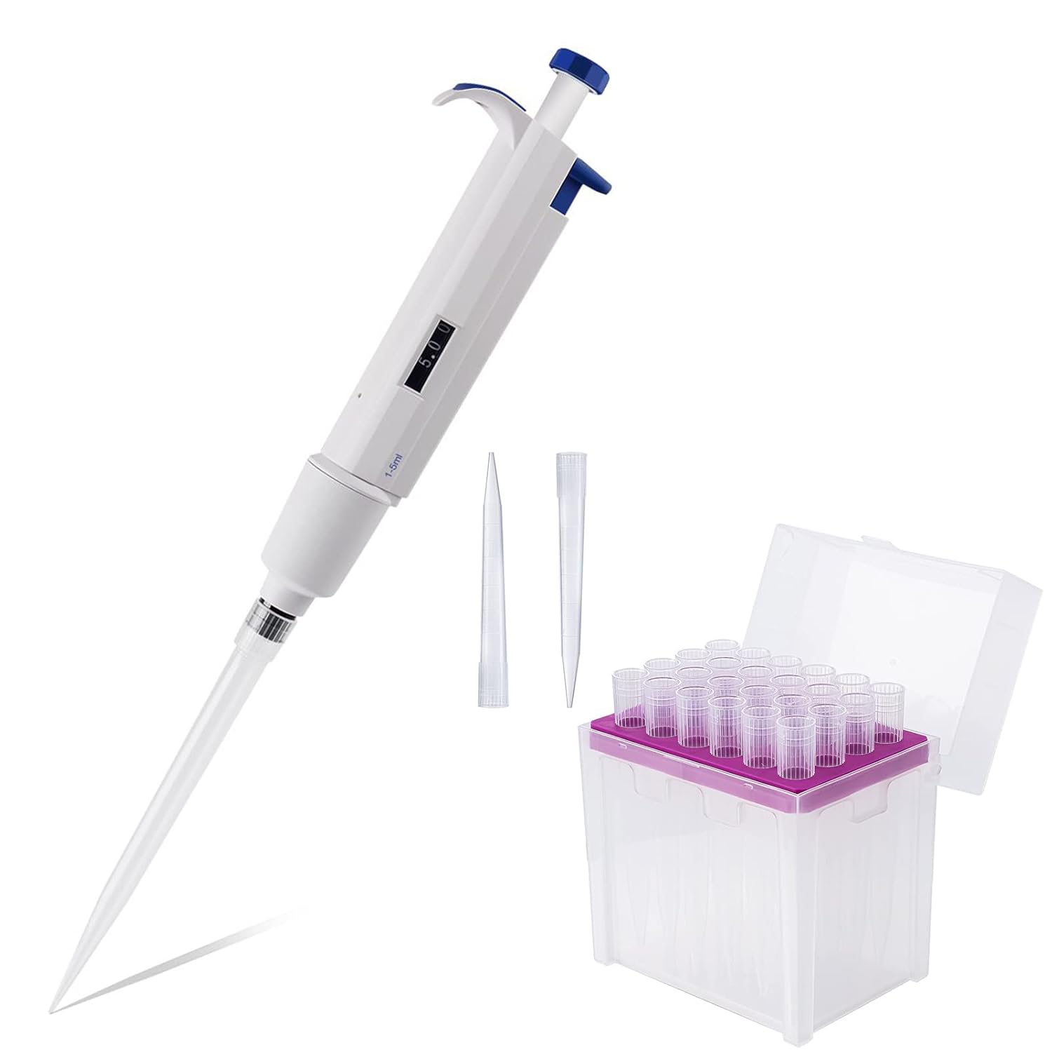 FOUR E'S SCIENTIFIC 15ml HighAccurate SingleChannel Adjustable Pipettes with 24pcs 5ml