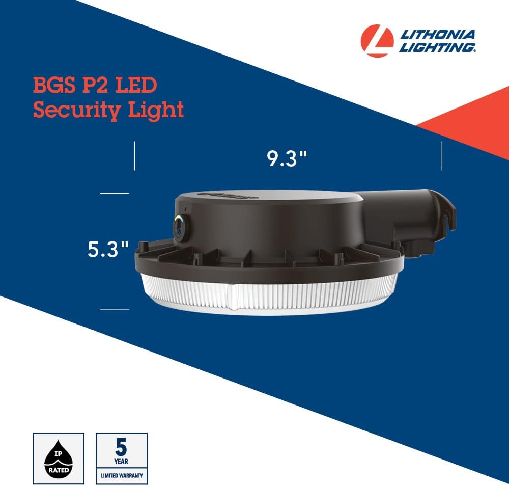 Lithonia Lighting BGS P2 LED Security Light with dimensions