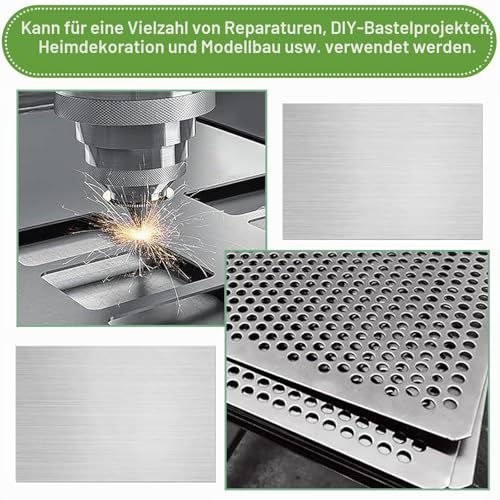 ADERTOS 2 Stk Aluplatten 30 * 20cm Aluminiumblech Alublech 2mm Aluminium Platte Blech Silber Metallplatte mit Schutzfolie Stanzbleche Übungsplatte für Modellbau Messebau DIY Projektieren Basteln
