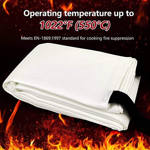 Fire Blanket, Fiberglass Fire Emergency Blankets, Suppression Flame Retardant Fireproof Survival Safety Fire Suppression Blanket, For Kitchen Home Car Office Warehouse Camping Bbq School Fireplace #TOP1