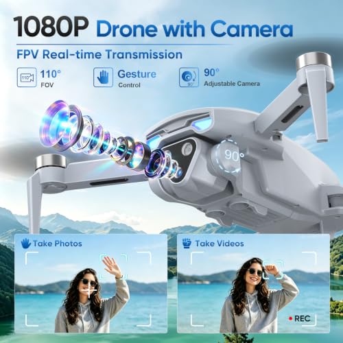 Camera Drone with Screen on Controller, Brushless FPV Drone for Kids, Beginners & Adults, 360° Flip, Gesture Control, One-Key Start, 2 Batteries, 30 Min Flight - image 3