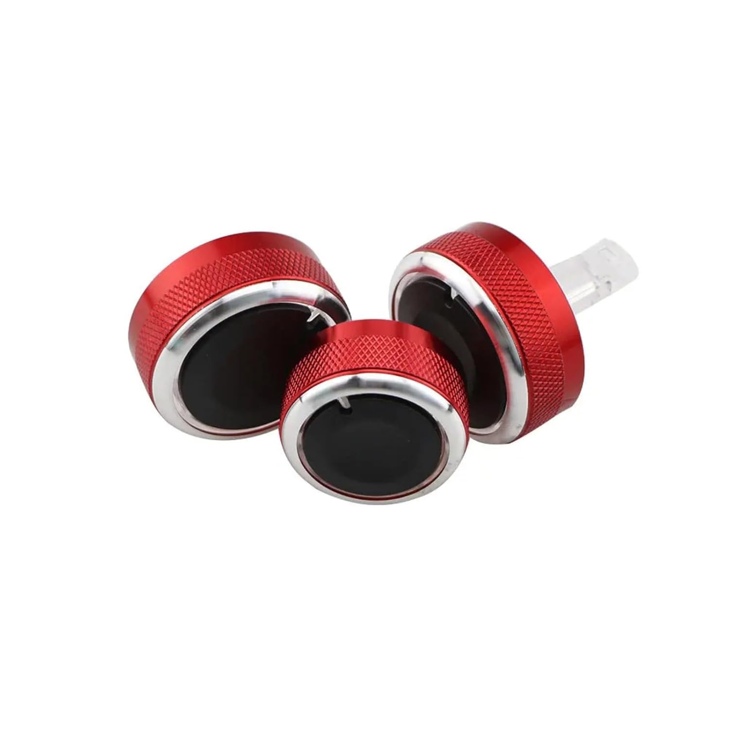 3Pcs Car Styling AC Knob Air Conditioning Heat Control Switch Knob Accessories for Nissan Tiida NV200 Livina Geniss(Red)