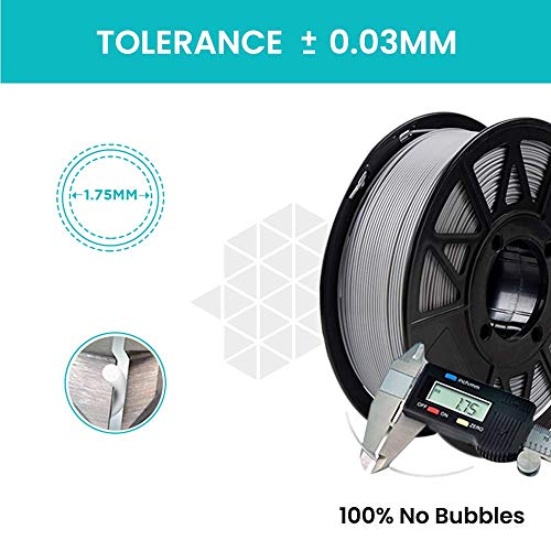Image of Tesseract Premium PLA + 1.75mm 3D Printing Filament | Dimensional Accuracy + /- 0.03mm | Compatible with Most FDM Printers | 1 KG 3D Printer Filament - PLA Grey (Quantity 5)