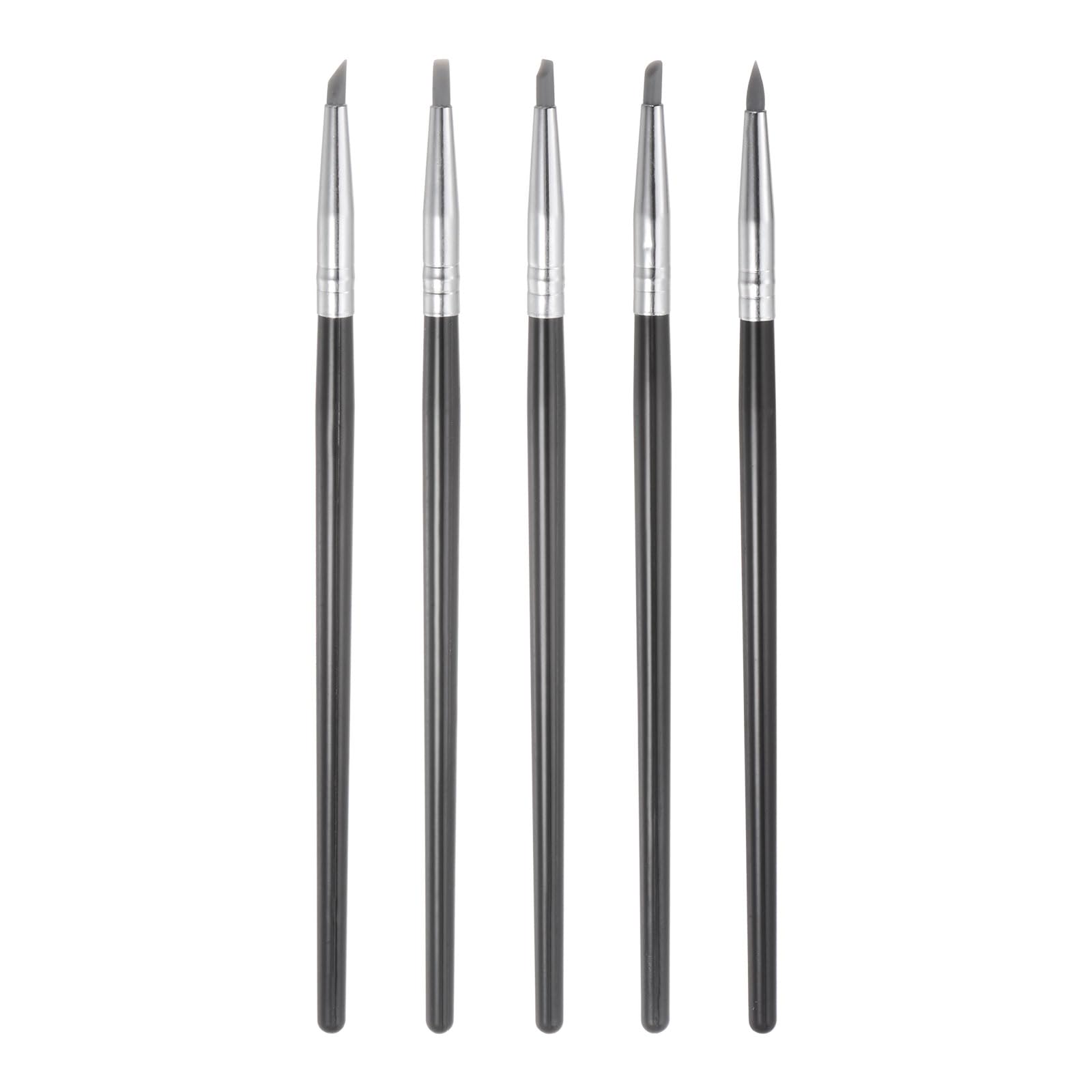 HARFINGTON 5pcs Clay Sculpting Tool Set, Clay Sculpting Shaper Rubber Tip Shaping Pen Silicone Brushes Shaping Carving Tool for Ceramic Sculpture Polymer Clay, Gray