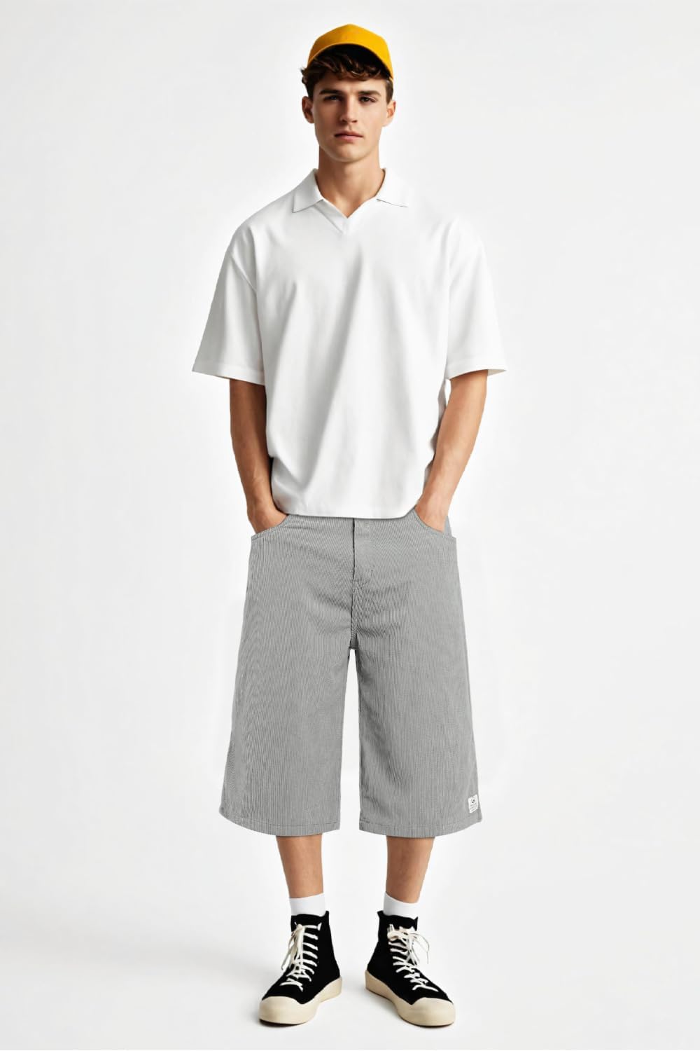 Heyfanee Men's Baggy Corduroy Shorts Loose Fit Lightweight Shorts for Men Below Knee 15 Inch Inseam - Image 6