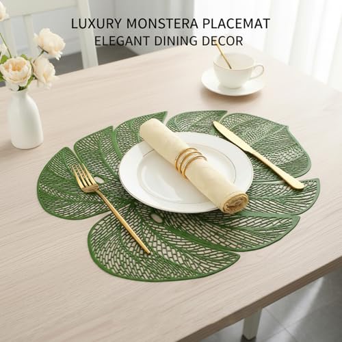 Napperons feuille verte plastique pour protéger et embellir vos tables de mariage - 7