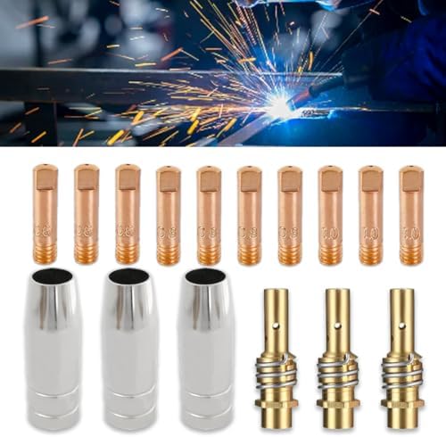 Kit 16 Pezzi Accessori Saldatura MIG/MAG - Ugelli, Punte Guidafilo, Diffusori Per Torcia MB15AK - Foto 12