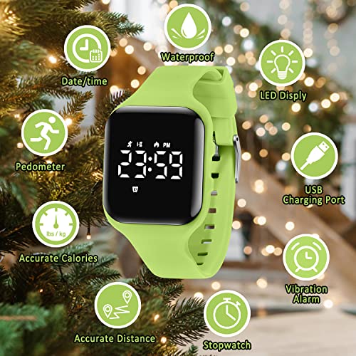 Image of Kids Watches for Girls Boys Digital Sport Watch with Step Counter Pedometer Vibration Alarm Clock, No App Waterproof Fitness Tracker Kids Watch Boys Girls Teens Students Ages 5-16
