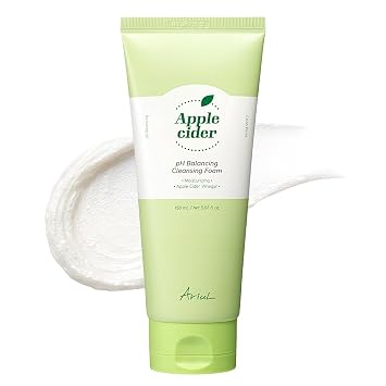 Ariul Apple Cider pH Balancing Cleansing Foam Effective Pore & Exfoliation Care, Low pH, Soothing & Revitalizing Face Wash with Apple Extract, Korean Skin Care, 150ml / 5.07 fl. oz
