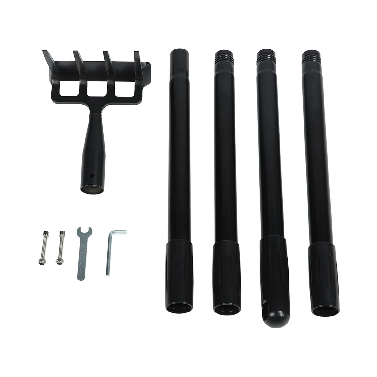 Verstellbarer Unkrautstriegel, Gartenhandstriegel aus Edelstahl mit ergonomischem Griff, robuster Kultivatorstriegel zum Lockern des Bodens und zum Jäten in Gemüse- und (4 Abschnitte)