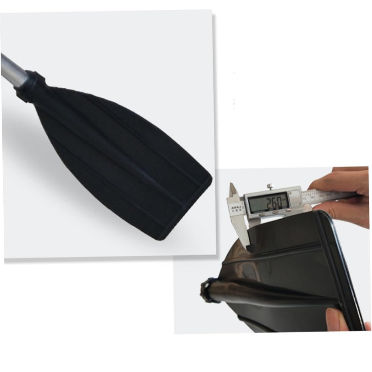 VANZACK Aluminum Alloy Double End Detachable Kayak Paddle Lightweight Easy to Assemble Durable Oars for Kayaking Canoeing Water Sports Black