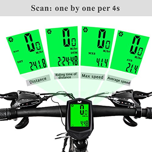 image for DINOKA Bike Computer Wireless Waterproof Cycling Computer with Backlig