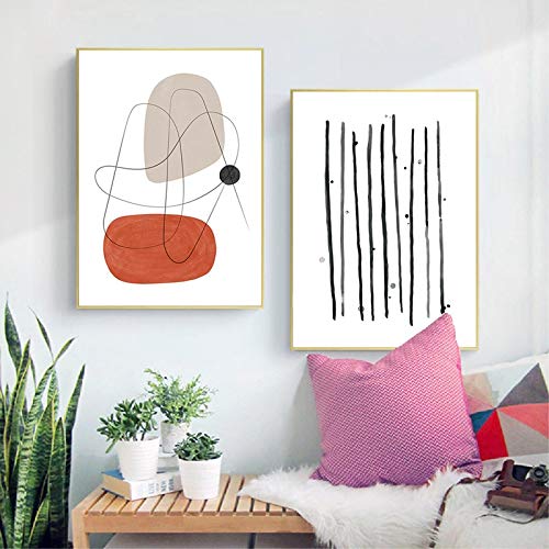 Affiches abstraites tons de la terre pour habiller un grand mur blanc sans cadre
