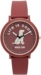 Speidel Life is Good 40mm Watch, Comfortable Silicone Strap, Lightweight Matte Case, Easy to Read Dial with Fun Graphic Designs, Casual Everyday Watch