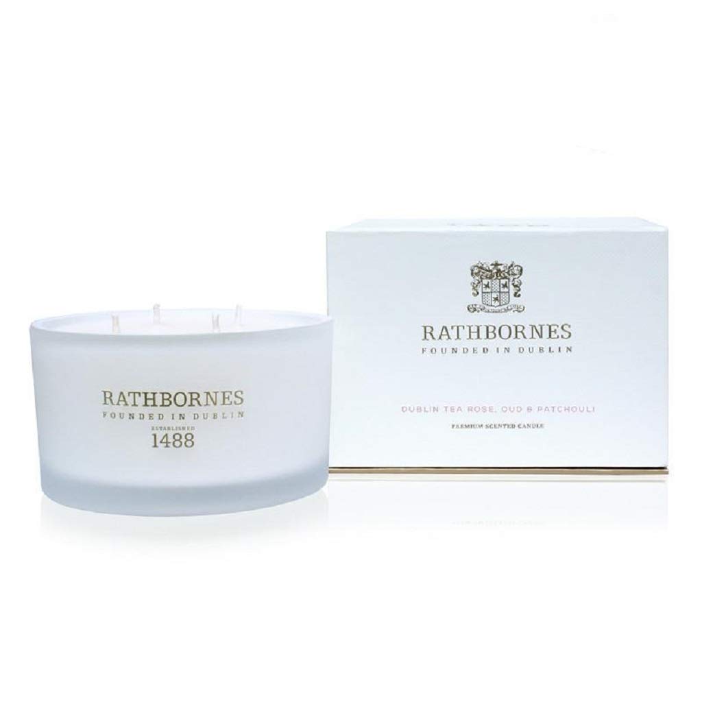 Rathbornes 1488 Dublin Tea Rose, Oud and Patchouli Scented Luxury Candle