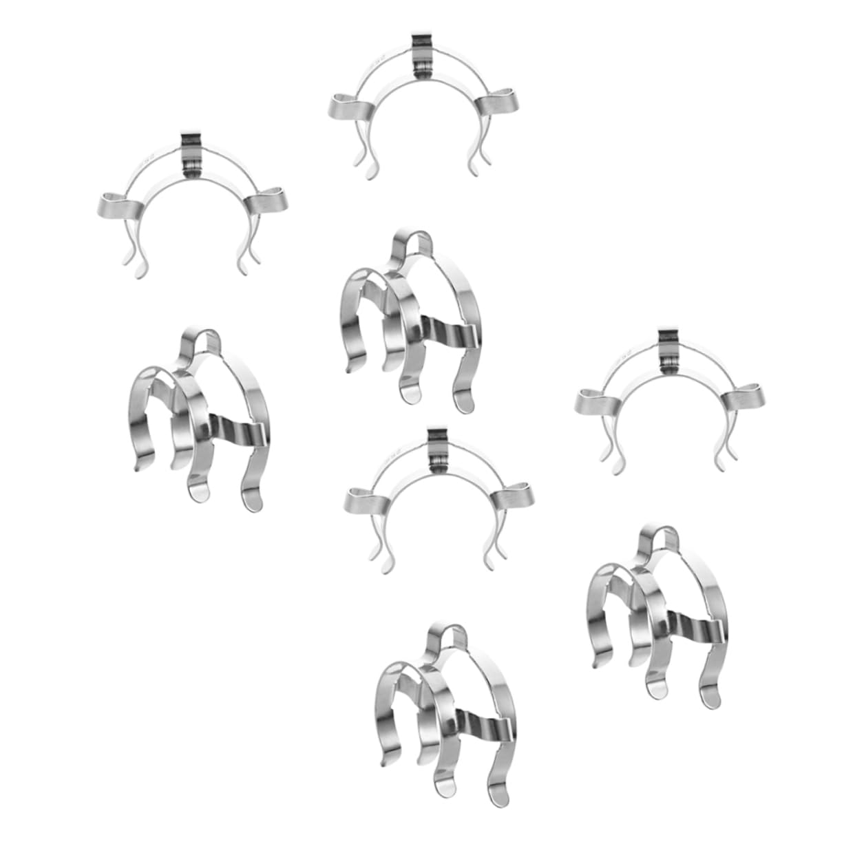 NAMOARLY 8pcs Interface Clamp for Laboratory Gas Keck for Laboratory Lab Mounting Taper Joints Mounting Steel Lap Stainless Steel Silver