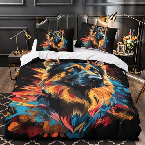 Housse de couette Chien Berger Allemand en microfibre douce - 4