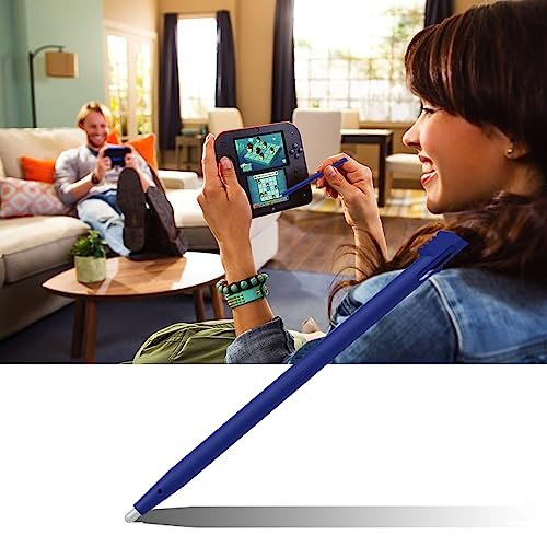 Image of Screen Protector and Stylus Compatible 2DS, AFUNTA 3 Pack (6 Pcs) HD Clear PET Film for Top and Bottom Screen, with 1 Plastic Blue Screen Touch Pen