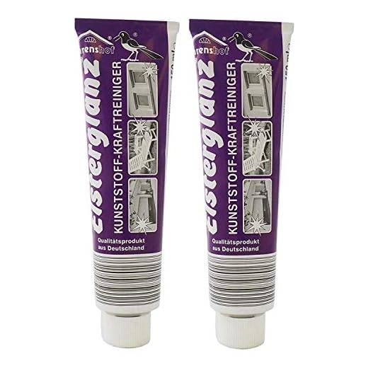 2x 150ml Elsterglanz Original Kunststoff-Kraftreinger, Kunststoff-Pflege, Kunststoffreiniger Plastik-Politur z.B. für Camping- und Gartenmöbel, Fenster- und Türrahmen, Rolltore und Rolladen