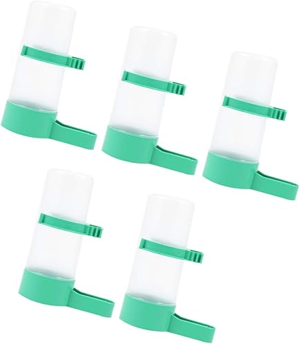 Miniatura 2 de Yardwe Alimentador automático de agua para pájaros, 5 unidades, botella de agua de loro, bebedor de plástico para pájaros, clip para loros,