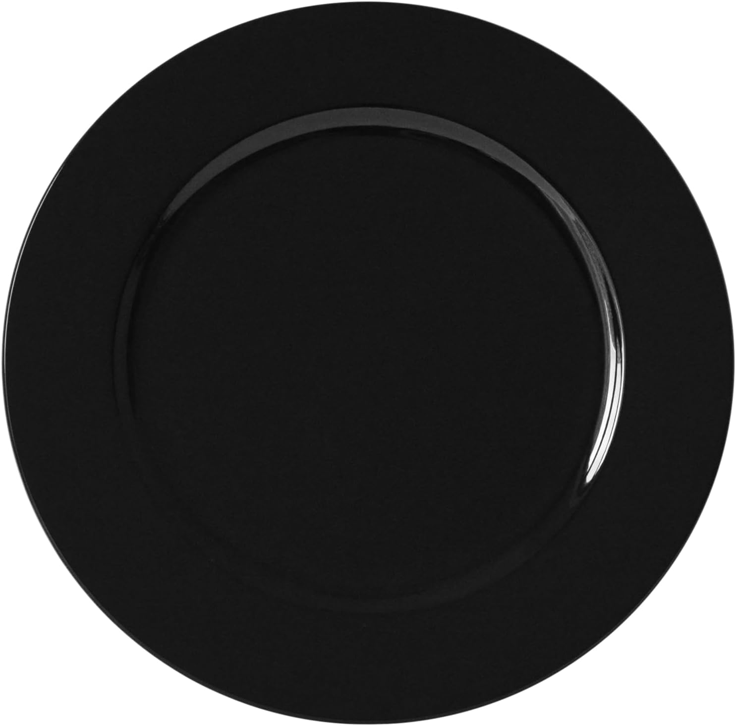 13inch Round Plastic Charger Plates,Set of 8,Charger Plates for Dinner,Wedding,Party,Event Decoration. (Metallic Black) …