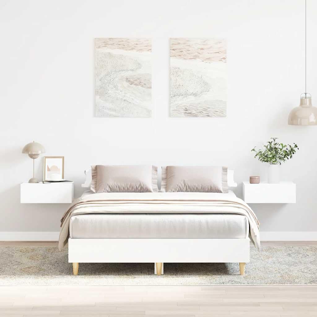 vidaXL Giroletto Senza Materasso Bianco 140x190 cm Legno Multistrato, mobili per Camera da Letto, Base del Letto, Letto Matrimoniale, Letto
