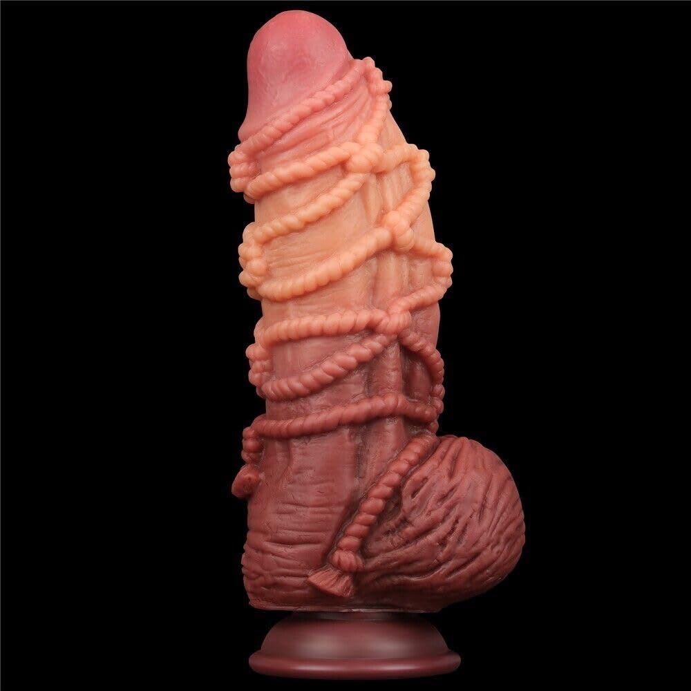 Dildo fallo realistico gigante extra large in silicone a doppia densità ventosa