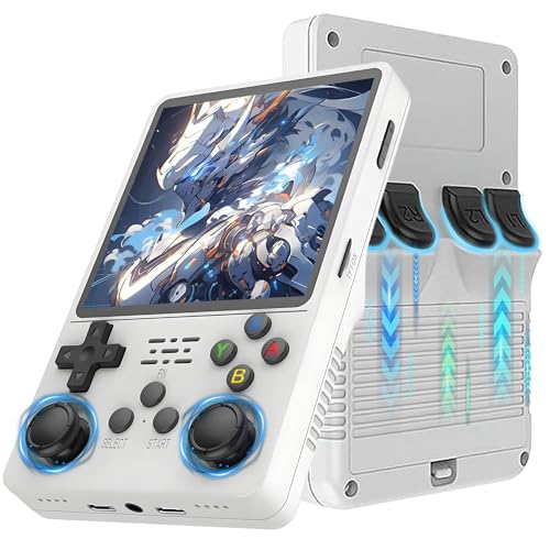 R36 Plus Console di gioco portatile Retro-Versione WiFi,15000+ giochi,12 emulatori,schermo IPS OCA da 4 pollici,console di gioco portatile,sistema Linux open source,3000 mAh (Bianco-64G)