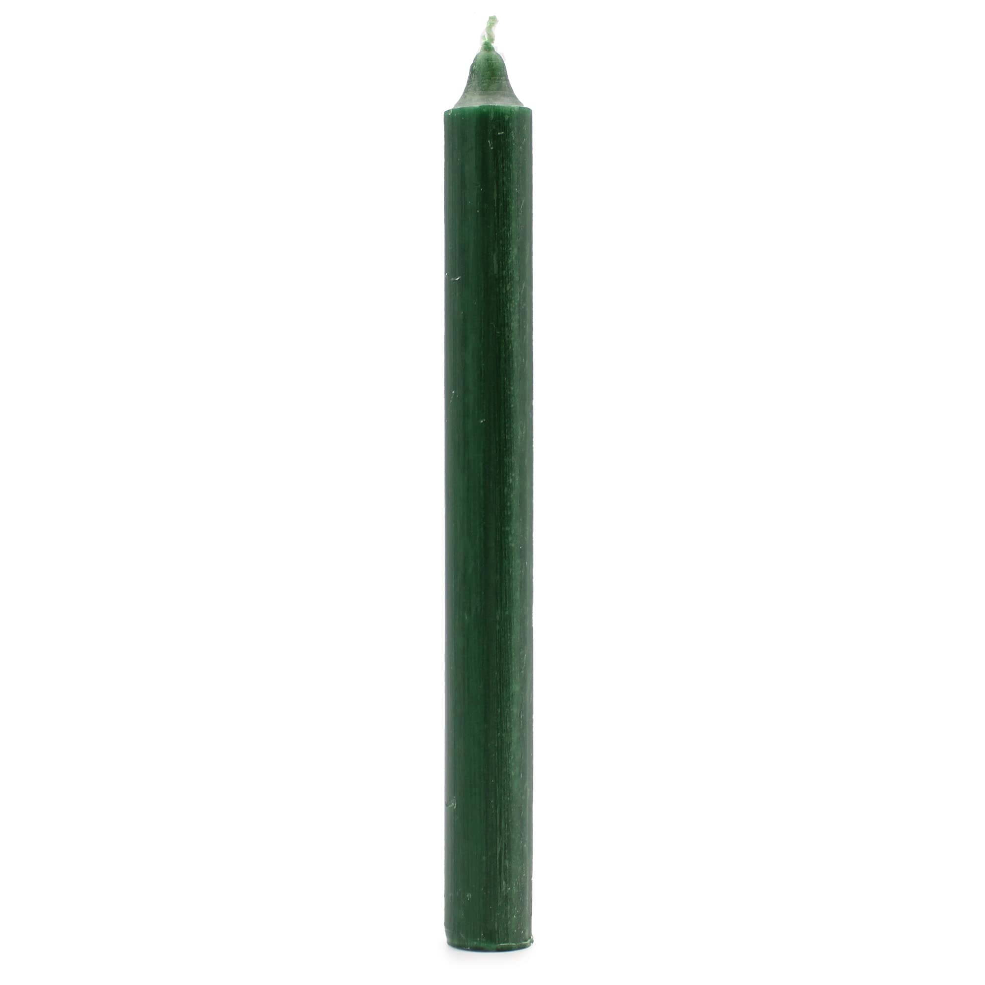 Solid Colour Dinner Candles, Pack of 5 Handmade Candles 20cm x 2cm Rustic Look Bistro Style Taper Candles (Rustic Holly Green) - Image 3