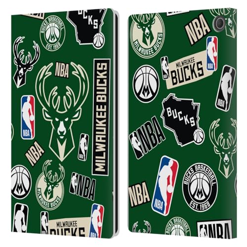 Étui Amazon Fire Max 11 2023 Head Case Designs cuir NBA Milwaukee Bucks
