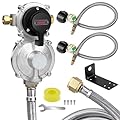 NQN 2-Stage Automatic Changeover LP Propane Gas Regulator with 48'' Stainless Braided Regulator Hose Assemblies