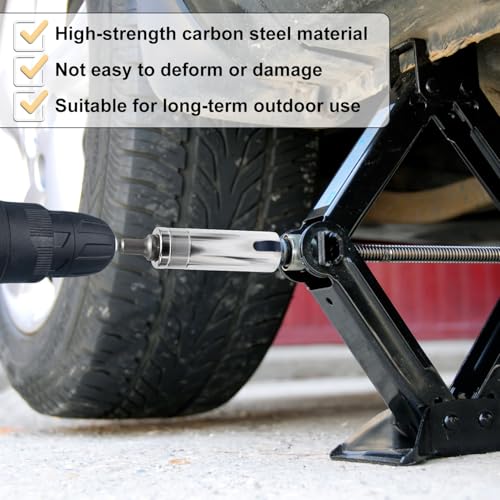 Image of Trailer Jack Drill Adapter 3 /8 with 2 Adapter Bits, T-Slot Drill Attachment Scissor Jack Slotted Drill Adapter for RV Scissor Jacks C-Type Jacks Various Pop-Up Campers