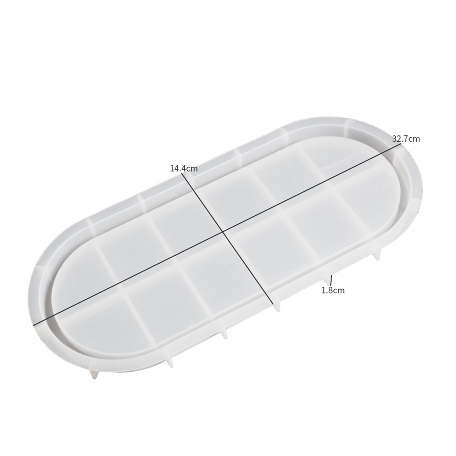 Leliafleury Oval Tray Resin Mold Silicone Coaster Mold White Coaster Mould for DIY Crafts Cups Mats Tray 32.7cm x 14.4cm - Image 2
