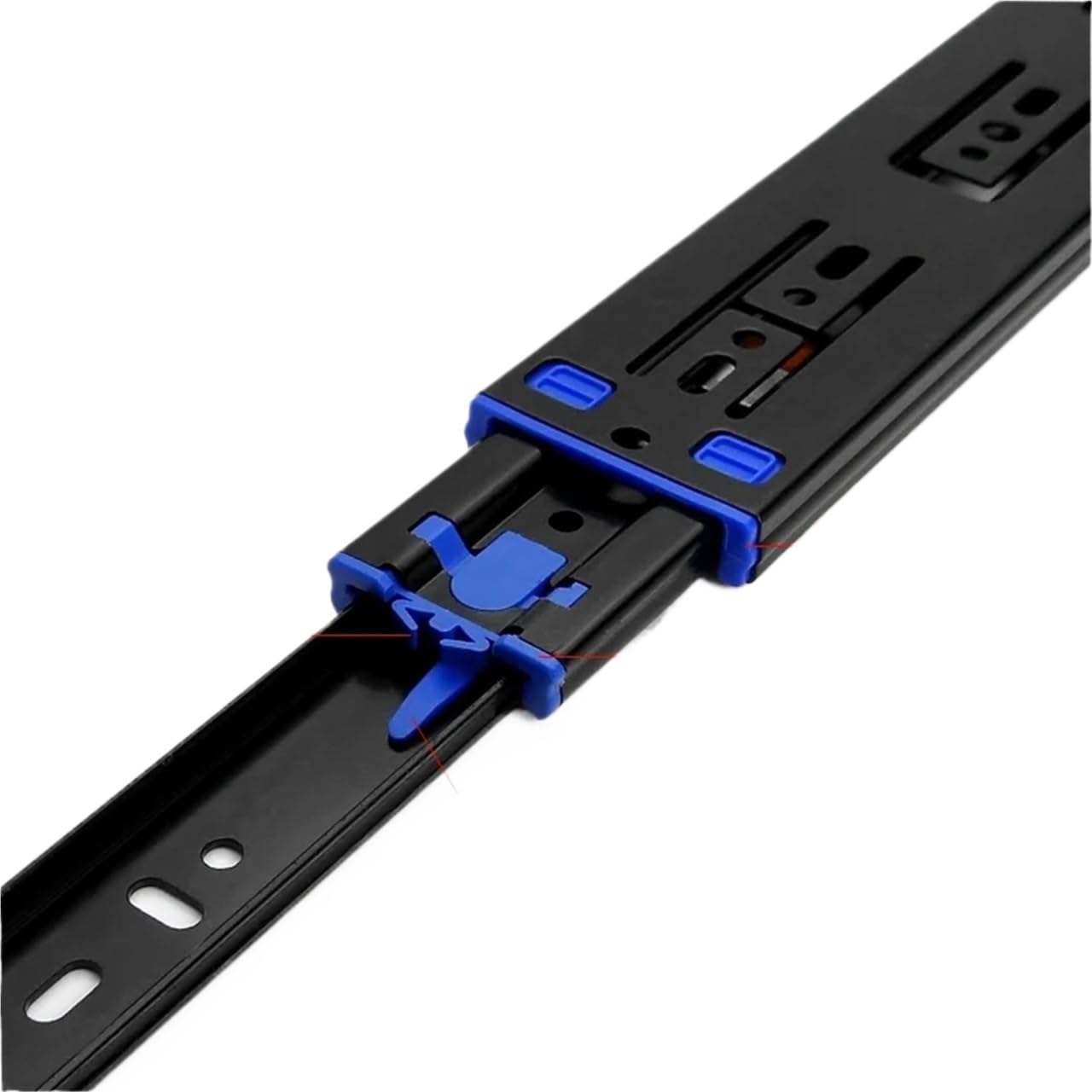 Prowadnice do szuflad, gładkie i ciche, trzyczęściowe hydrauliczne szyny z miękkim domykaniem z łożyskiem kulkowym (14 cali 35 cm)