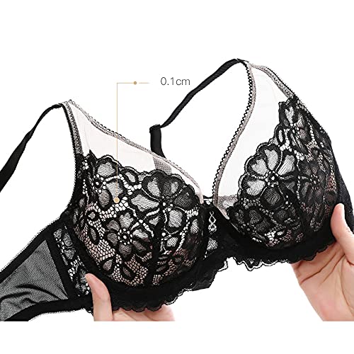 Soutien-gorge minimiseur à armatures noir 40F pour soulager le dos avec style