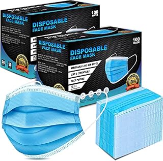 Disposable Face Masks | 3-Layer Breathable face mask with strong Elastic Ear loops | UK SELLER
