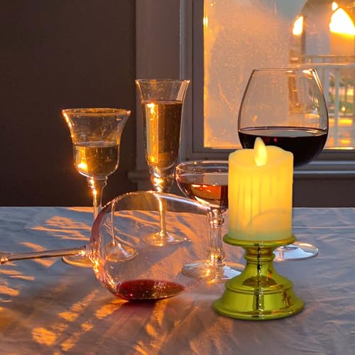 Velas LED sin llama en pack de 3 un regalo sofisticado con bases doradas 5