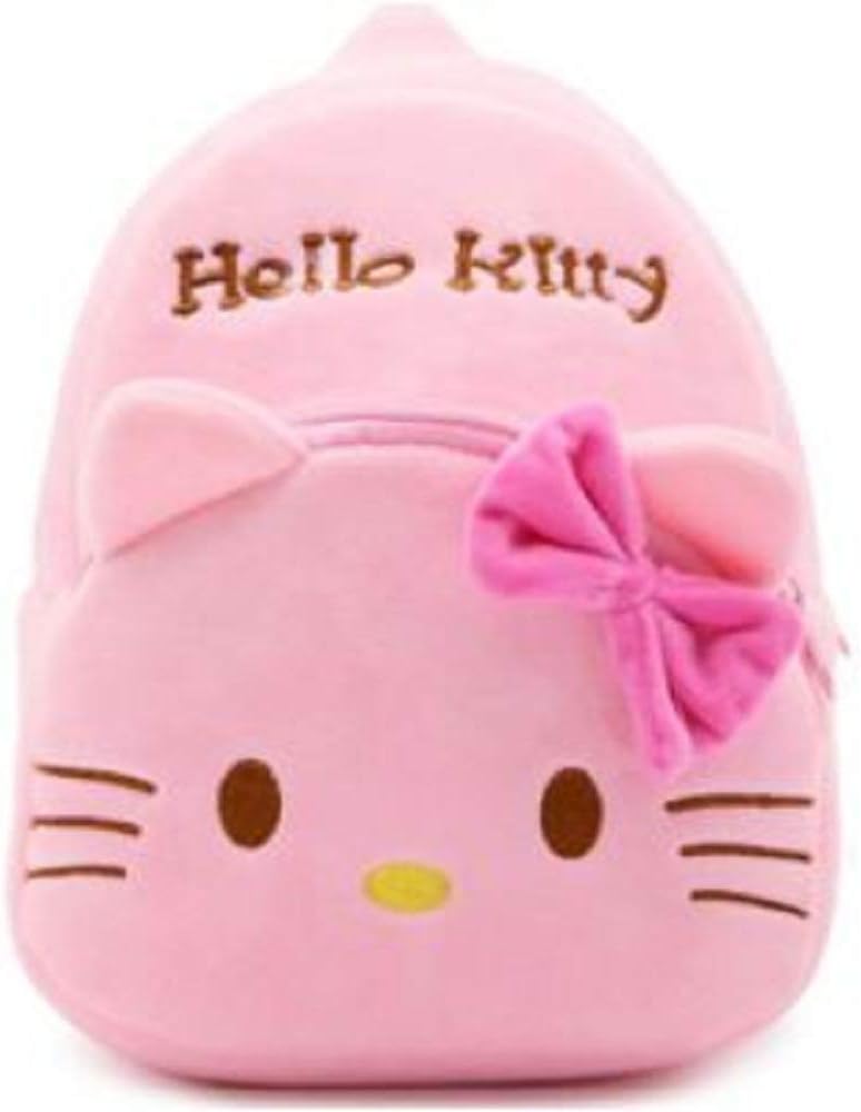 Houzini New Cute Pink Plush Hello Kitty Mini Backpack for Young Children Ages 3-5 Years Old