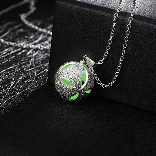 Preisvergleich Produktbild LXDxl Halsketten Unisex Zinklegierung Kabel Kette Anhänger Halskette leuchtende Serie Runde Persönlichkeit Hohle leuchtende grüne Halskette (Color : Fluorescent Green)