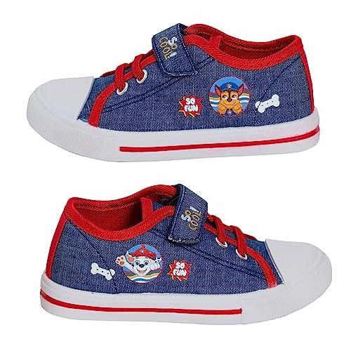 Paw Patrol Zapatos de lona para niños, fáciles de tocar, zapatos casuales de verano para niños, Tela vaquera, 30 EU