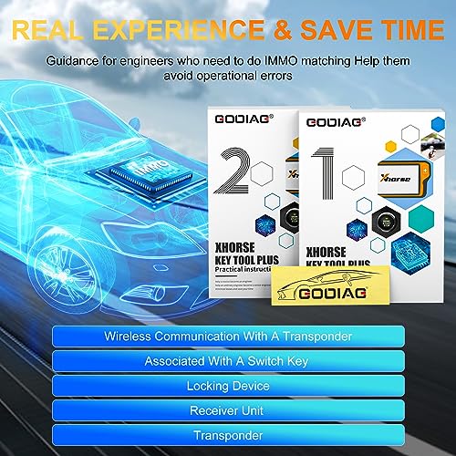 GODIAG Key Fob Programming Tool Book for All Vehicles, Key Tool Plus Practical Instruction 1&2 Two Books for Vehicle Maintenance Engineer