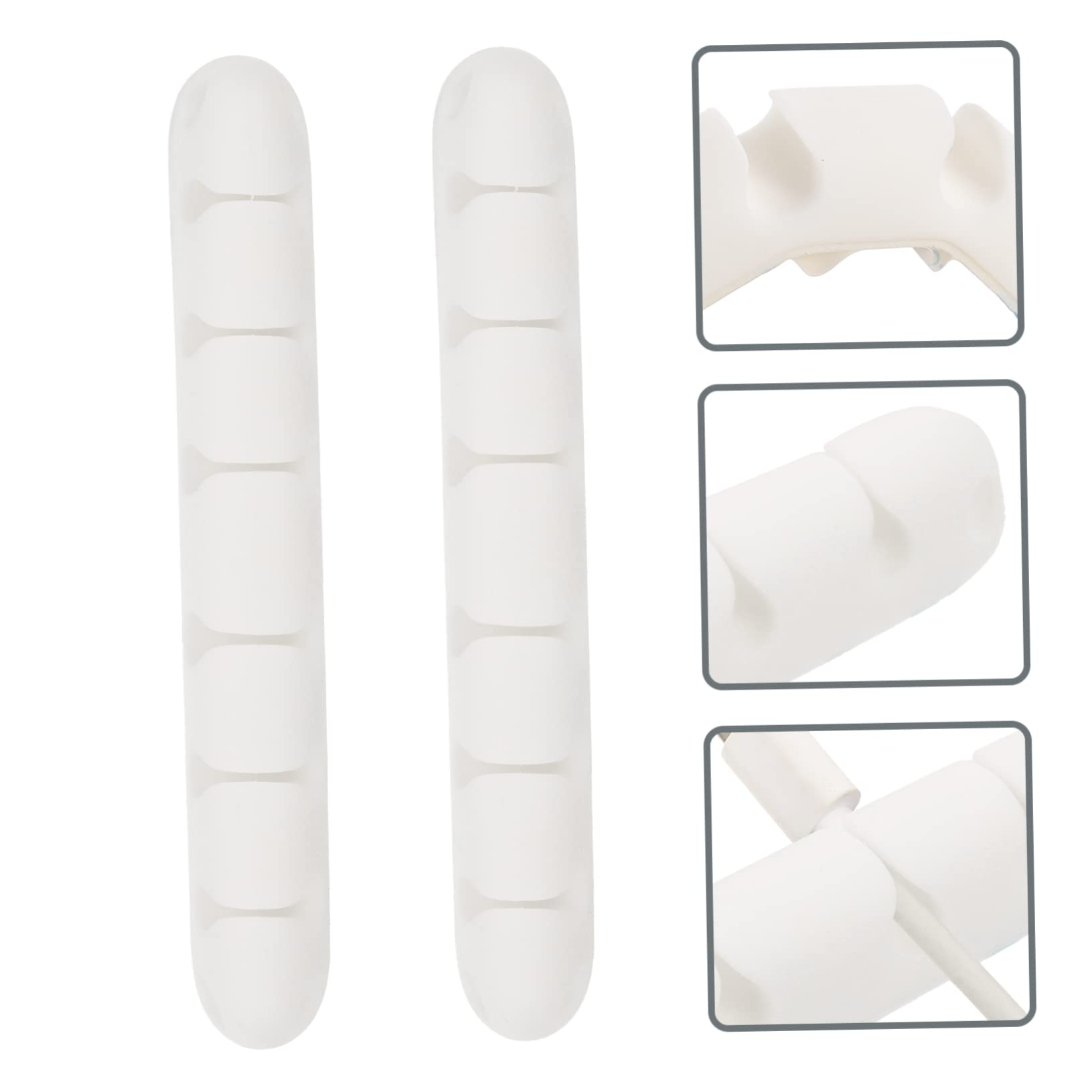 Hemobllo 10piezas Organizador De Cables Adhesivo Para Escritorio Clips Para Gestión De Cables De Ranuras Soporte Autoadhesivo Usb