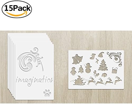 MAKE YOUR OWN STENCILS,15 Pack Blank Stencil Sheets Mylar Material,Ideal for Using With Cricut & Silhouette Machines(7 x 10 inch)