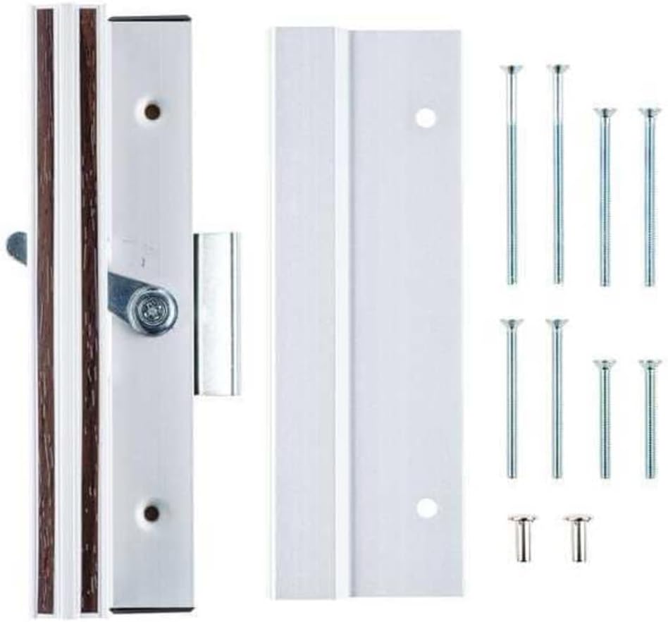 Wright Products - Surface Mounted Sliding Glass Patio Door Handle and Clamp Latch Set, Aluminum Grey - Internal Replacement Sliding Door Lock