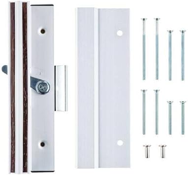 Wright Products - Surface Mounted Sliding Glass Patio Door Handle and Clamp Latch Set, Aluminum Grey - Internal Replacement Sliding Door Lock